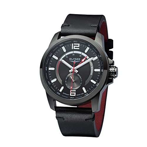 Elysee Herren Analog Automatik Uhr mit Leder Armband 80580