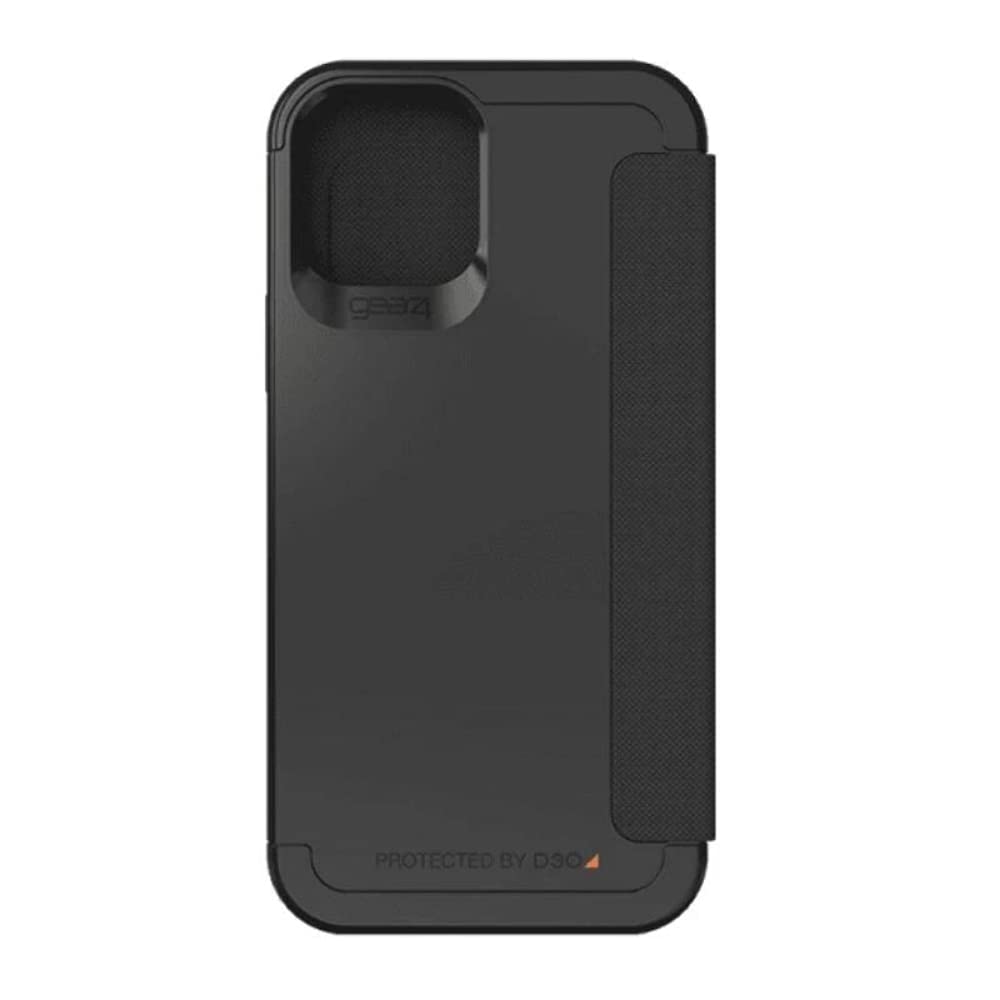 Gear4 Wembley Flip Fred Compatible with iPhone 12 Pro Max 6.7 Case, Advanced Impact Protection with Integrated D3O Technology, Anti-Yellowing, Phone Cover – Black, 42189