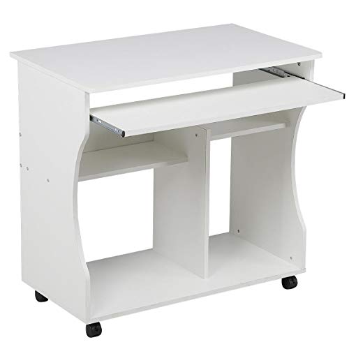 Yaheetech Computerschreibtisch Schreibtisch Computertisch mit 4 Ablageflächen, 80 x 48 x 76 cm, Bürotisch PC Tisch
