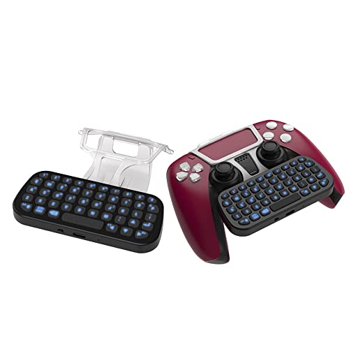 47 Tasten Controller Tastatur kompatibel für PS5, Kabellose Bluetooth 5.0 Tastatur mit Controller Halter Clip (Schwarz)
