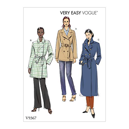 Vogue V9367ZZ Schnittmuster Damen Gürtel Jacke Gr. 44-54, Weiß