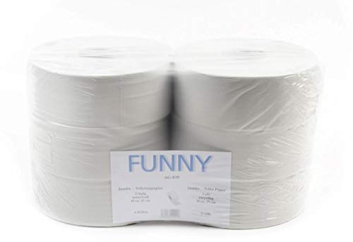 Funny Jumbo - Toilettenpapier 2 lagig Recycling weiß, Durchmesser circa 25 cm, 1er Pack (1 x 6 Stück)