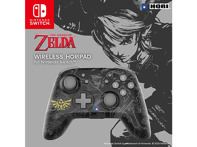 HORI Wireless Switch Controller- Legend of Zelda Controller Schwarz für Nintendo