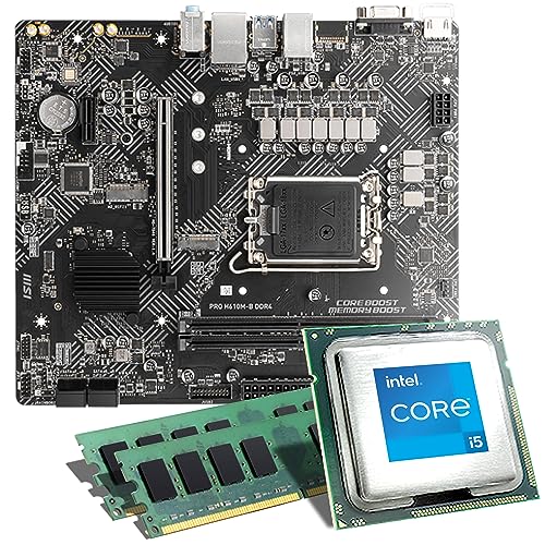 Mainboard Bundle | Intel Core i5-12400 6x2500 MHz, GIGABYTE H610M H DDR4, 16 GB DDR4-RAM, UHD Graphics 730, 1x M.2 Port, 4X SATA 6Gb/s, USB 3.2 Gen1 | Tuning Kit | CSL PC Aufrüstkit
