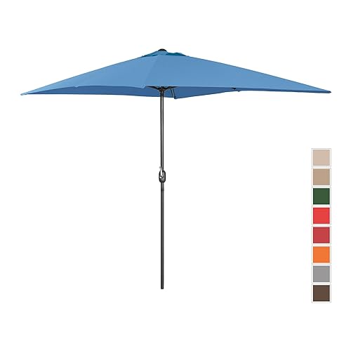 Uniprodo UNI-UMBRELLA-SQ2030BL-N | Sonnenschirm | groß blau rechteckig 200 x 300 cm | Gartenschirm | Terrassenschirm | Sonnenschutz für Balkon, Terrasse & Garten