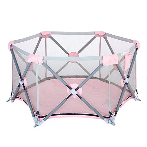 RKY Baby Schutzzaun Sicherheitszaun, Kinder Spiel Zaun Infant Zaun Indoor Baby Kleinkind Krabbeln Matte Zaun Home Safe Folding / - / (Color : Pink)