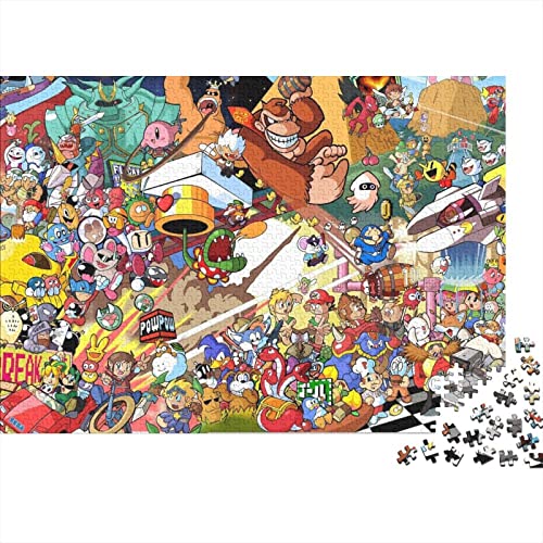Super Mario Puzzle 1000 Teile Game Characters Puzzles Für Erwachsene Und Jugendliche,Unmögliche Puzzle Premium Holzpuzzle Home Spielzeug Dekoration Puzzle Geschenke 1000pcs (75x50cm)