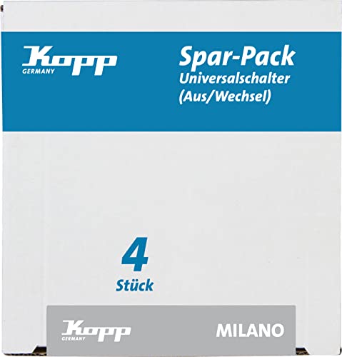 Kopp 616613054 Spar-Pack: 4 Universalschalter (Aus- und Wechsel), weiß