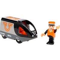 BRIO World - 36047 Orange-schwarzer Reisezug | Batteriebetriebener Spielzeugzug für Kinder ab 3 Jahren