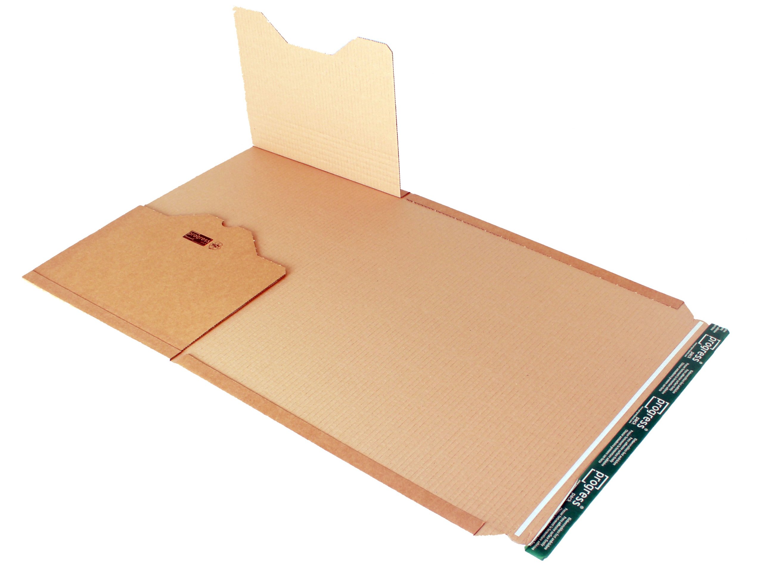 progressPACK Universal-Versandverpackung Premium PP B02.18 aus Wellpappe, DIN A3, 455 x 325 x bis 80 mm, 20-er Pack, braun