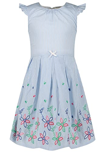 SALT AND PEPPER Mädchen Girls Dress EMB Flowers Kleid, air Blue, Normal