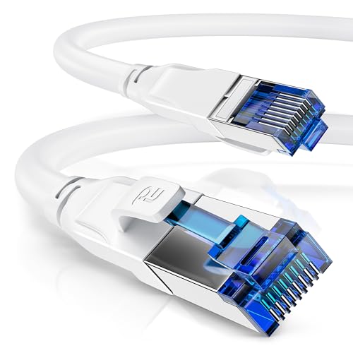 CSL - 20m CAT.8 Netzwerkkabel 40 Gbits - LAN Kabel Patchkabel Datenkabel - CAT 8 High Speed Gigabit Ethernet Cable - 40000 Mbits Glasfaser Geschwindigkeit - S/FTP PIMF Schirmung RJ45 Stecker