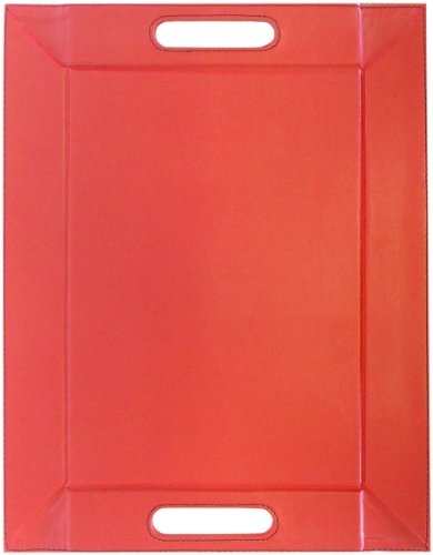 FREEFORM DUO - 2in1 wendbares Tablett & Tischset, schwarz/rot, Kunstleder, Maße: 45 x 35 cm