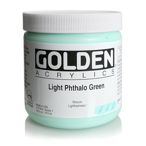 Golden : Heavy Body : Acrylic Paint : 473ml : Light Phthalo Green I