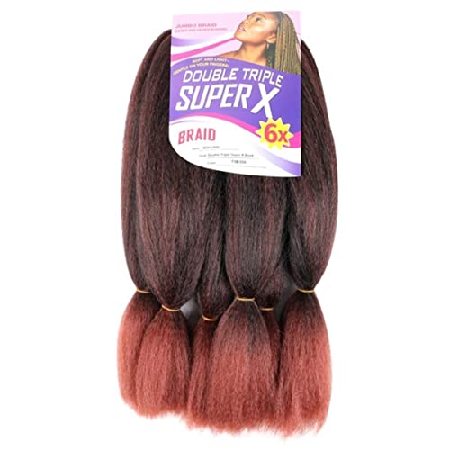 24 Zoll synthetisches Jumbo Double Triple Hair 400 g / Los Super X Extensions Heißwasserfixierung Schwarz Ombre Zum Flechten-T1B / 350,24 Zoll,5