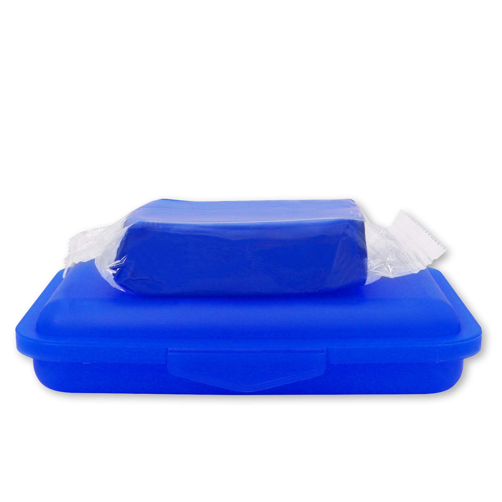 Reinigungsknete blau 200 g + Aufbewahrungsbox - Polierknete Lackknete Clay-Bar Auto-Lack-Knete Lackpolitur - entfernt Baumharz Insekten Flugrost Farbspuren Bremsstaub u.v.m.