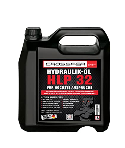 CROSSFER 5 Liter Kanister HLP32 Hydrauliköl für Hydraulikpressen, Holzspalter, Wagenheber, Hydraulikflüssigkeit mit 32er Viskosität