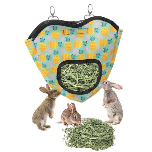 Kaninchen Heu Feeder Bag Meerschweinchen Heu Feeder mit 2 Haken für Kaninchen Bunny Chinchilla Hamster, 600D Oxford Tuch Stoff Kaufest Kleintiere Heuhalter