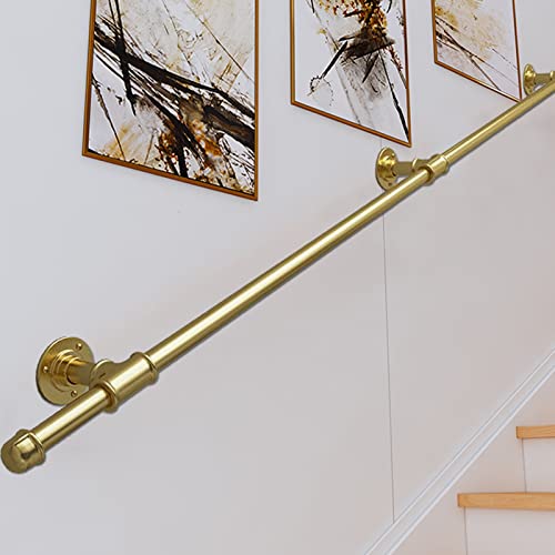 WL-ZZZ Moderne goldene Handläufe für Indoor Outdoor-Schritte 1m 1,5m 2m 3m 4m 5m 6m Treppengeländer | Wandbanierschiene für Externe Außentreppen - Sicherheit rutschfest (Size : 120cm)