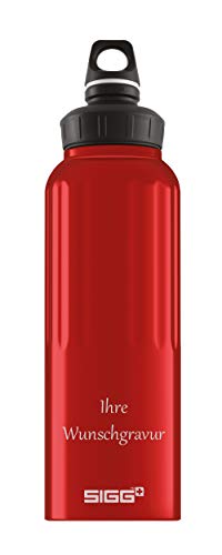 Sigg Alutrinkflasche 'WMB' - 1,5 L (rot, mit Namensgravur)