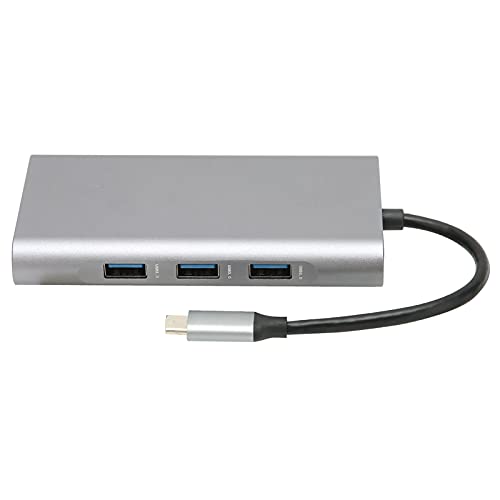 USB HUB Adapter,Docking Hub 10 in 1 Typ-C zu High-Definition Multimedia Interface USB PD Erweiterungsdock Zur Datenübertragung,Unterstützung von 10/100/1000 Mbit/s,Stabile Datengeschwindigkeit