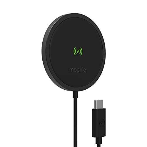 ZAGG mophie Snap + Wireless Charging Pad – EIN kabelloses Ladegerät, das MagSafe-Laden unterstützt – Android 15 W, iOS 7,5 W (schwarz)