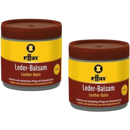 RL24 Effax - Leder-Balsam | Lederfett mit Bienenwachs | nährt, pflegt & schützt das Leder | Lederwachs für brillanten Glanz | feuchtigkeitsabweisende Lederpflege | 2 x 500 ml Dose (2er Set)