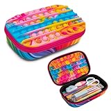 ZIPIT POP Storage Box, Fidget Toy, Pencil Box for Girls, Silicone Sensory Push It Case, Large Capacity Storage, Holds Up to 60 Pens (Rainbow),ZPSB-5