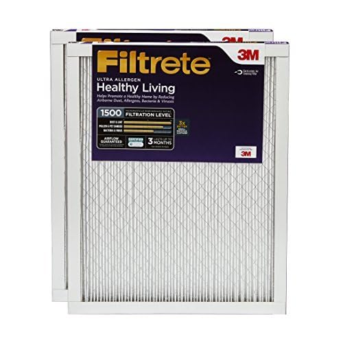 Filtrete 14x30x1, AC Ofenluftfilter, MPR 1500, Healthy Living Ultra Allergen, 2er-Pack (genaue Maße 13,81 x 29,81 x 0,78)