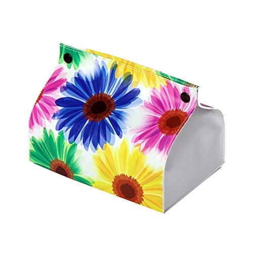 ZXGQF Tissue Box Weiche Pu Farbe Blumenmuster Hat Keine Angst Vor Dem Trocknen Papierhandtuchhalter Für Zuhause BüroAuto Dekoration Tissue Box Holder