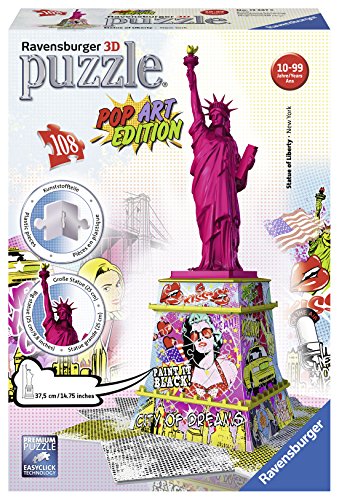 Ravensburger 3D Puzzle 12597 - Pop Art Edition, Freiheitsstatue, bunt