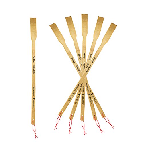 BambooMN Traditionelles dünnes Massage-Set aus Bambusholz, 41,5 cm, zur Entspannung des Körpers, zur Linderung von Juckreiz, 6 Stück