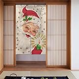 VAGILO Dekorativer und privater Vorhang mit Aufschrift "Merry Christmas" – perfekt für Zuhause, Büro, Verdunkelung, einfarbig und gemustert, Duschvorhang, Tür, Küche, Schlafzimmer und Wohnzimmer