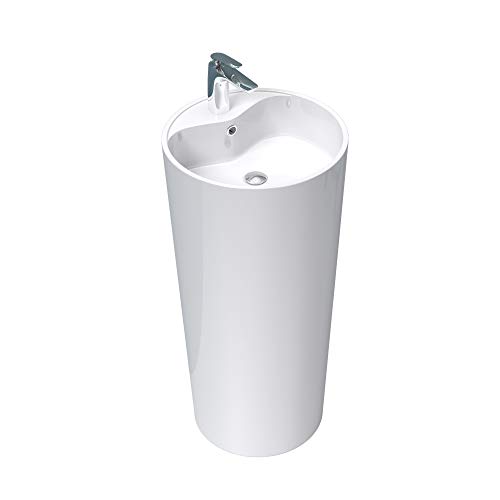 Mai & Mai Design-Standwaschbecken Col35 in Weiß aus Gussmarmor Standwaschtisch Waschtisch BTH: 45x45x90cm