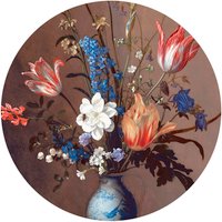K&L Wall Art Vliestapete »Runde Vliestapete«, Van der Ast Blumen Kunstdruck, mehrfarbig, matt - bunt
