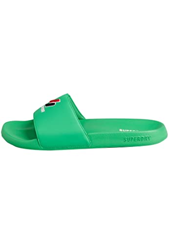 Superdry Herren Code Essential Pool Slide Schiebe-Sandalen, Bright Green, Medium EU