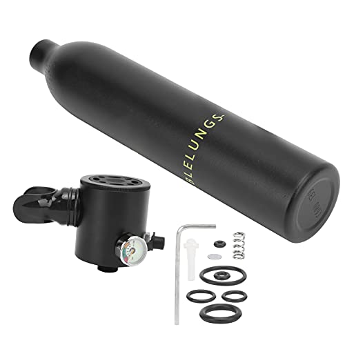 BOROCO Mini 0,5 l Tauchflasche, Sauerstoffflasche Unterwasseratemgerät zum Tauchen mit Tauchregler, Tauchausrüstung, Unterwasserrettungsnotfall(Schwarz)