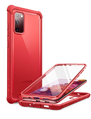 i-Blason Transparent Hülle für Samsung Galaxy S20 FE (6.5") 5G Handyhülle Bumper Case Robust Schutzhülle Cover [Ares] mit Displayschutz 2020, Rot