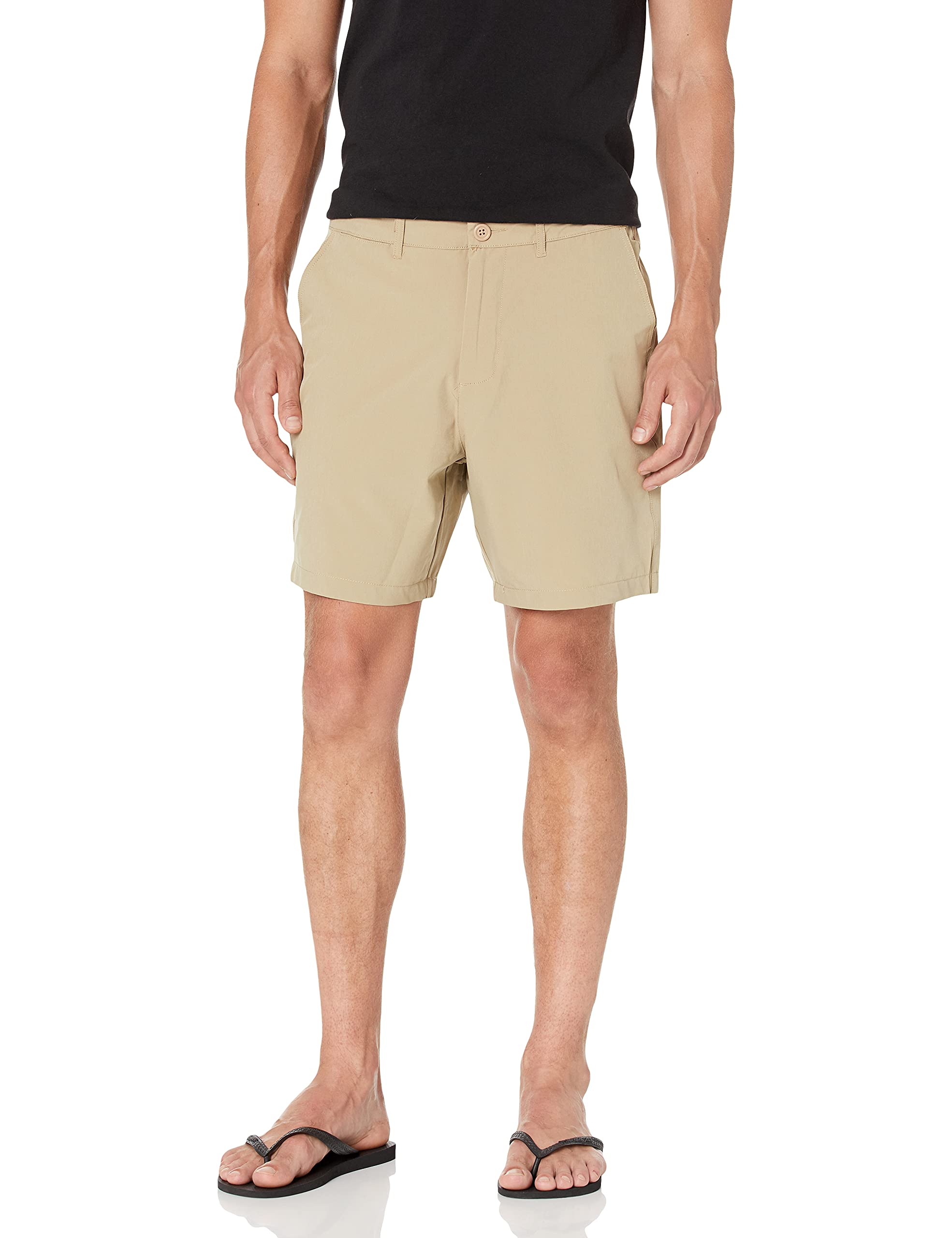 28 Palms 9" Inseam Hybrid fashion-board-shorts, Khaki Solid, 32