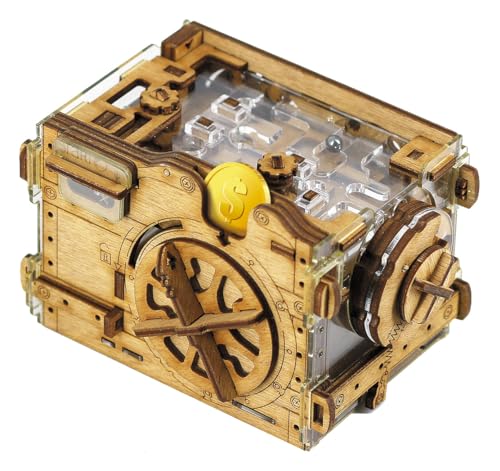 iDventure Amazeing Safe - Murmelbahn Spardose Puzzlebox - Escape Room Spiel - Geschenkbox - Schatztruhe - 3D Holzpuzzle - Sequenzielle Puzzles Rätselbox Erwachsene - Geldgeschenk - Männer Geschenk