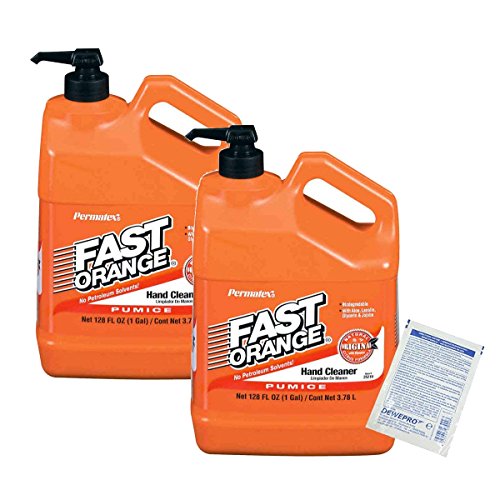 2er Set Permatex Fast Orange: Kanister 3,78 Liter mit Pumpe - die perfekte Handreinigung inkl. 2 St. DEWEPRO SingleScrubs