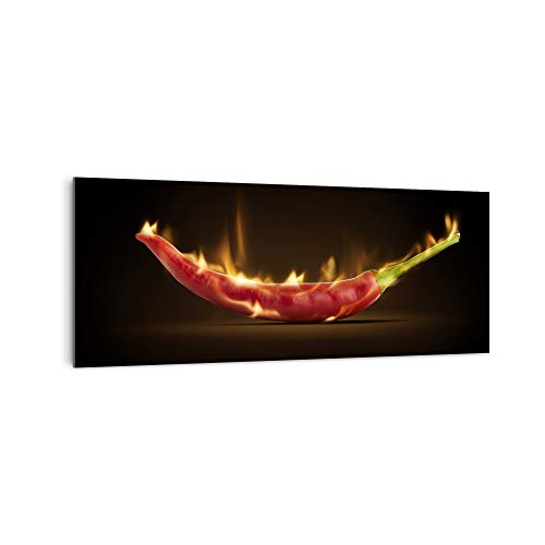 DekoGlas Küchenrückwand 'brennende Chilli' in div. Größen, Glas-Rückwand, Wandpaneele, Spritzschutz & Fliesenspiegel