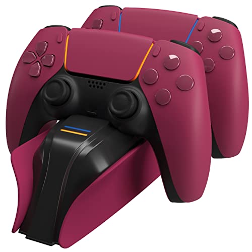 Snakebyte PS5 Twin Charge 5 *Limited Edition* - red - Playstation 5 Ladestation für DualSense Controller, Ladegerät für 2 Wireless-Controller inkl. Type-C Kabel, LED-Ladestatusanzeige, PS5 Design