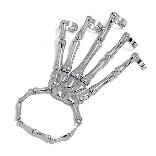 Bungsa® Handkette silber-metallic Knochen Finger für Damen