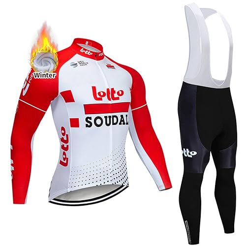 DEHIWI Radtrikot Set Herren Langarm Fahrradbekleidung Winter Fahrradtrikot Radfahren Anzug Herren Fahrrad Trikots für Radfahren MTB