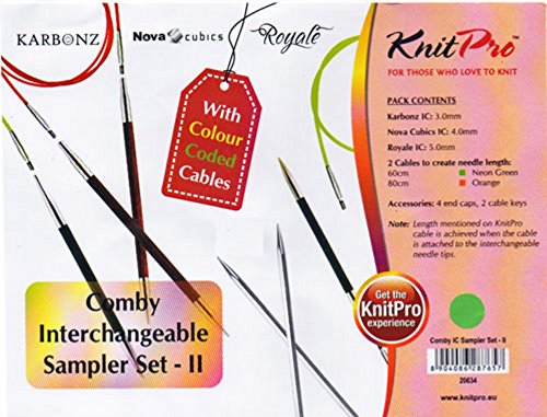 KnitPro Comby Auswechselbares Sampler-Set, Verschiedene Nadeln, inkl. Etui, 20634