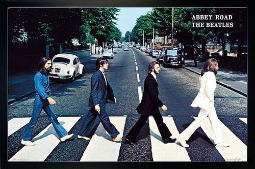 Close Up Beatles Poster Abbey Road (96,5x66 cm) gerahmt in: Rahmen schwarz