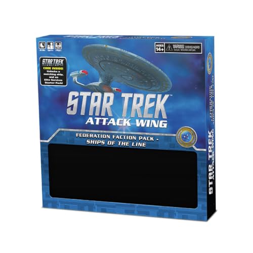 WizKids Star Trek: Attack Wing: Federation Faction Pack - Ships of the Line Expansion - Sci-Fi Combat Miniaturen Game, ab 14 Jahren, 2+ Spieler, 60 Min