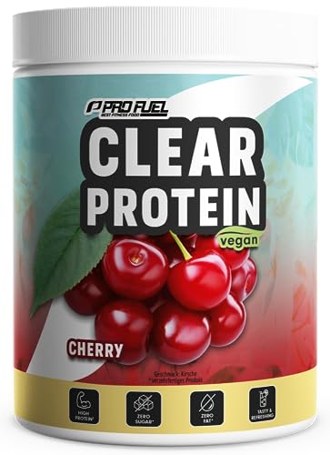 Clear Protein Vegan 360g KIRSCHE, unglaublich leckerer & erfrischender Protein-Drink, vegane Clear Whey Protein/Iso Clear Alternative mit hochwertigem Erbsenproteinhydrolysat, 56% Protein