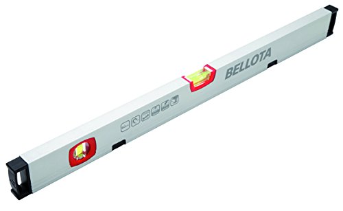 BELLOTA 50101 m-60 Wasserwaage 60 cm Stahlrohr mit Flakon Empfindlichkeit von 0,5 mm/m und starke Magnete